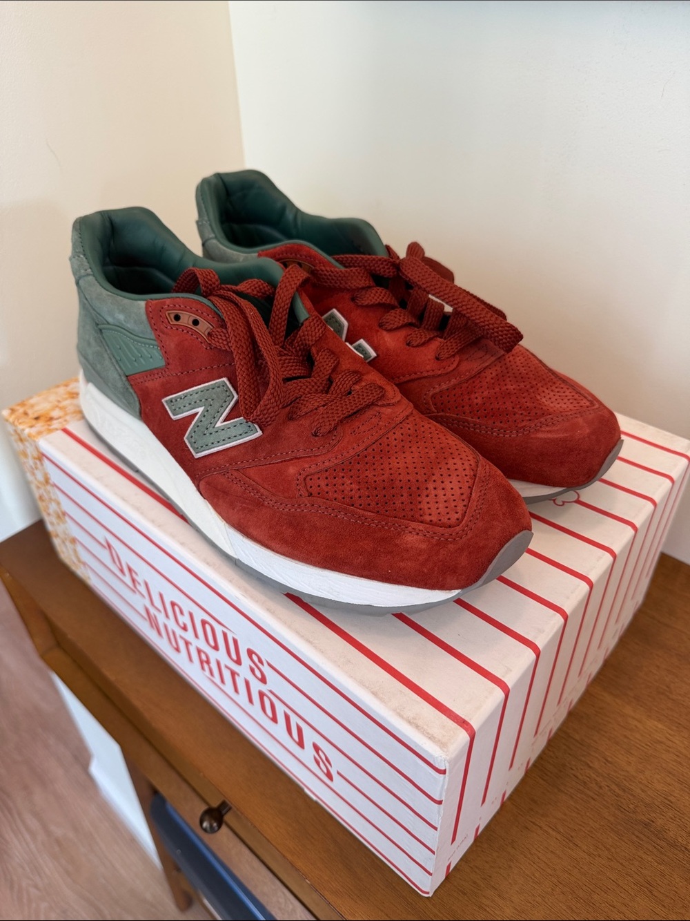 Concepts x New Balance M998 “City Rivalry Boston” MiUSA Red and Green Sneaker